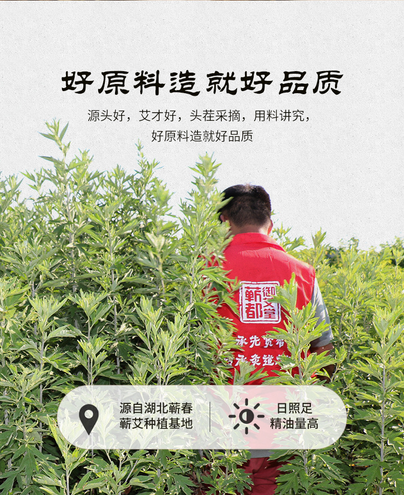 厂家批发蕲春艾条蕲都御艾堂李时珍三年陈艾条手工艾条一件代发详情9