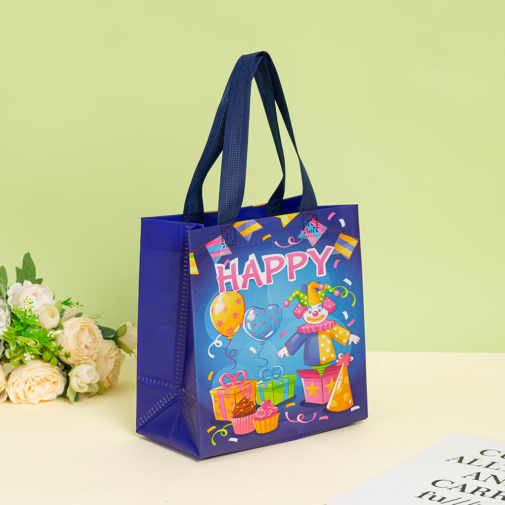 现货批发儿童便携购物袋 可爱卡通覆膜防水无纺布手提袋 伴手礼品袋无纺布袋详情10