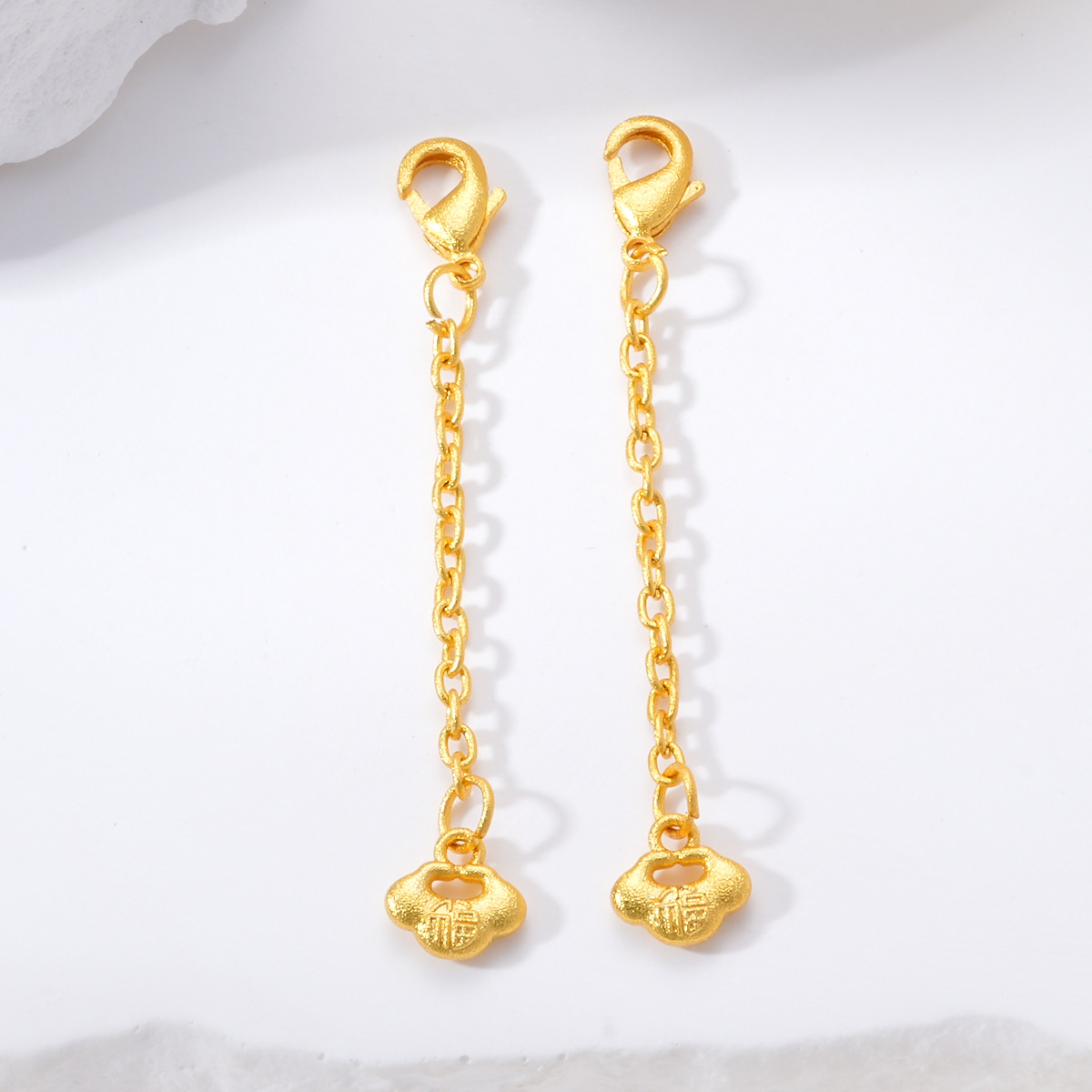 高保色沙金龙虾扣平安锁延长链项链扣手链多圈吊坠DIY配件手工饰详情6