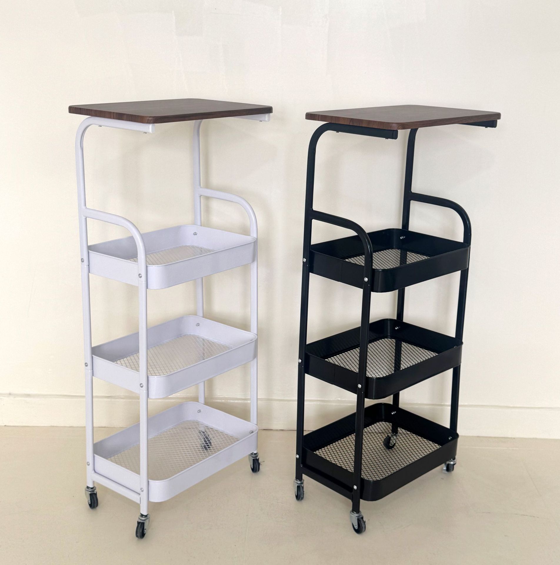 可移动双层置物架家用客厅小推车卧室床头小桌子带轮收纳架厂家详情10