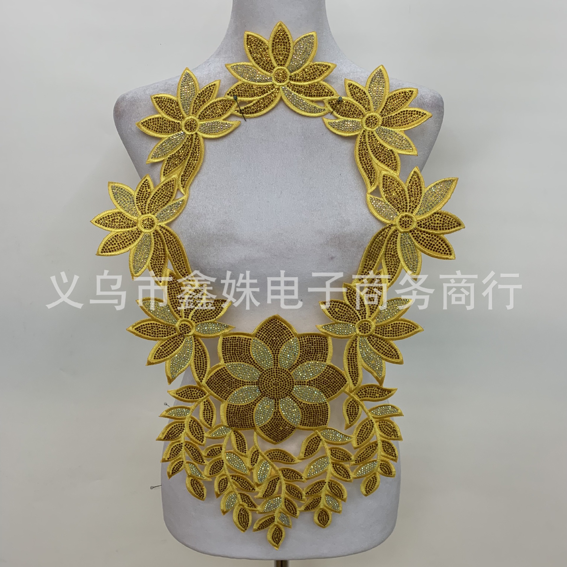 Full diamond back adhesive ironing DIY diamond-encrusted colored diamond shiny collar decoration fake collar collar accessories and auxiliary materials pic 12