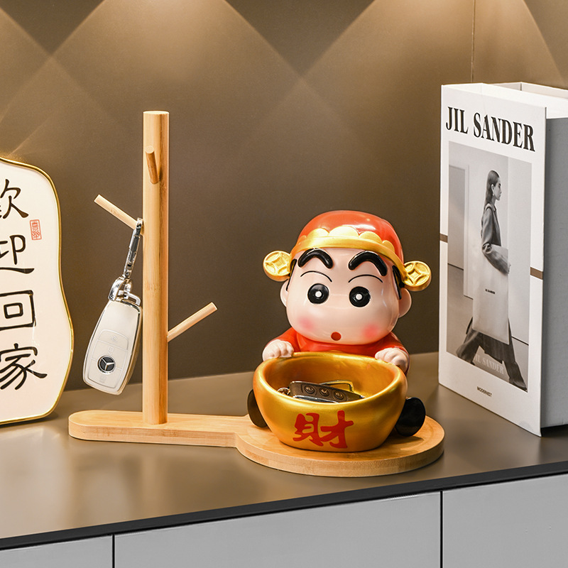 蜡笔小新财神收纳入户玄关装饰品家居客厅电视酒柜乔迁新居礼品详情12