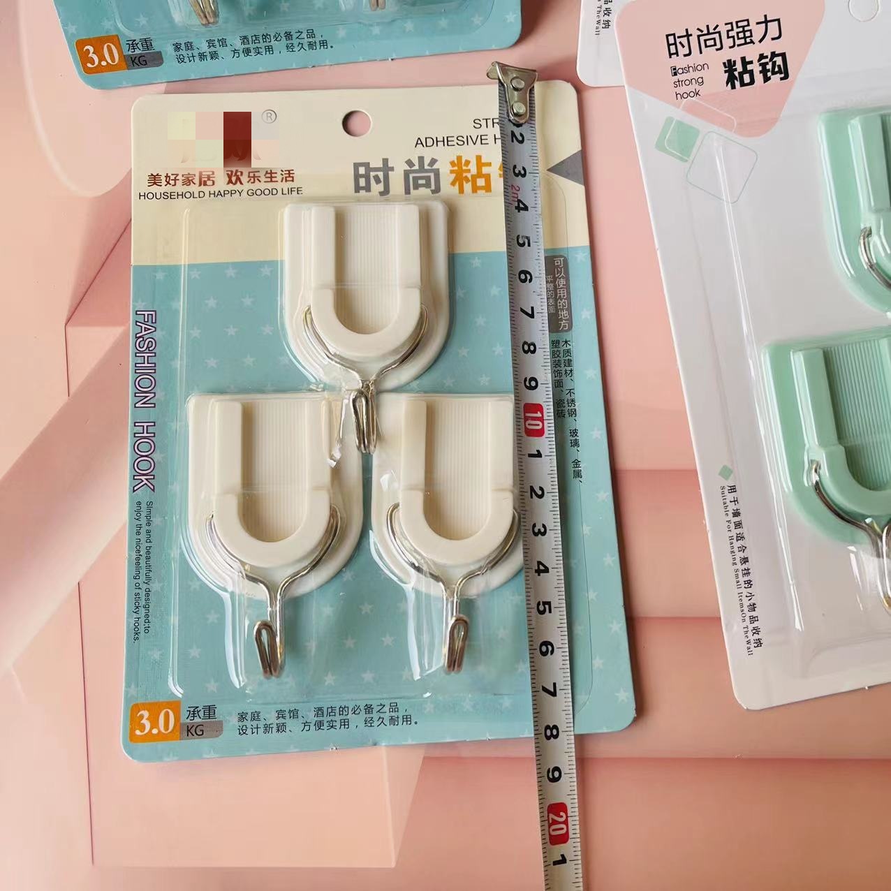 【2-6区】6103粘钩200/箱6103粘钩白灰墙墙上家用浴室塑料勾办公简约挂钩2元货源详情2