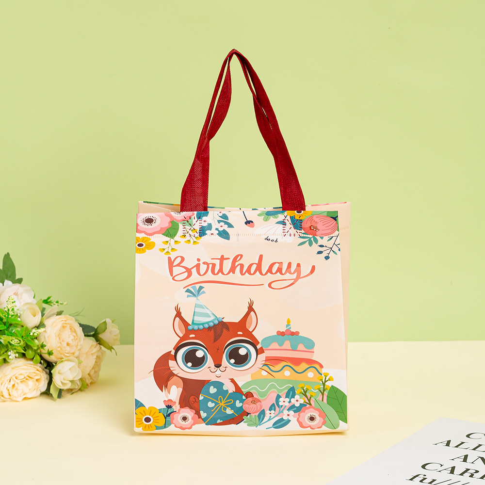 现货批发儿童便携购物袋 可爱卡通覆膜防水无纺布手提袋 伴手礼品袋无纺布袋详情7