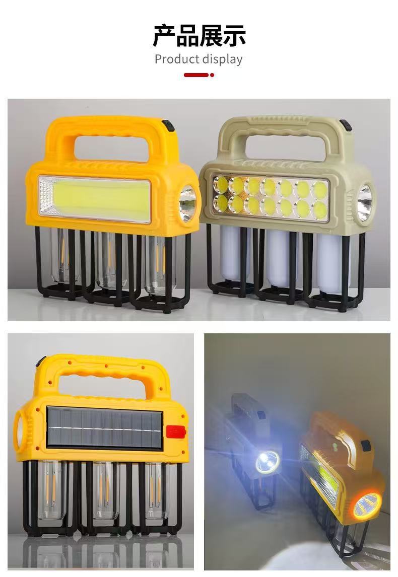 Brand-new solar multi-source portable lamp, outdoor camping lamp, waterproof high-intensity portable emergency light, night fishing lighting pic 10