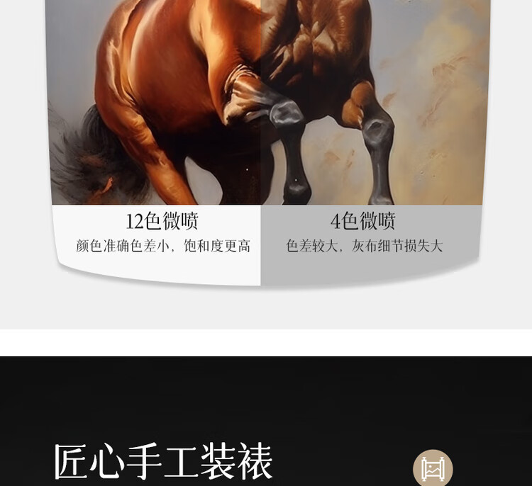 From the living room sofa background wall of the blood-sweating horse to the large-sized hanging paintings in the office and study of the successful boss pic 13