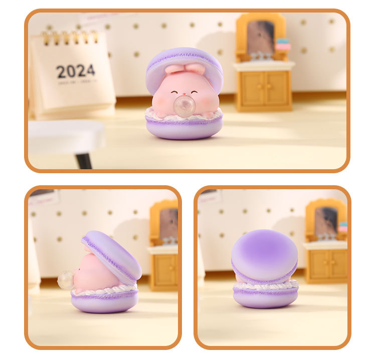 Bubble Macron Mini Cute Macaron home decoration desktop Small ornaments, car soft rubber resin handicrafts pic 9