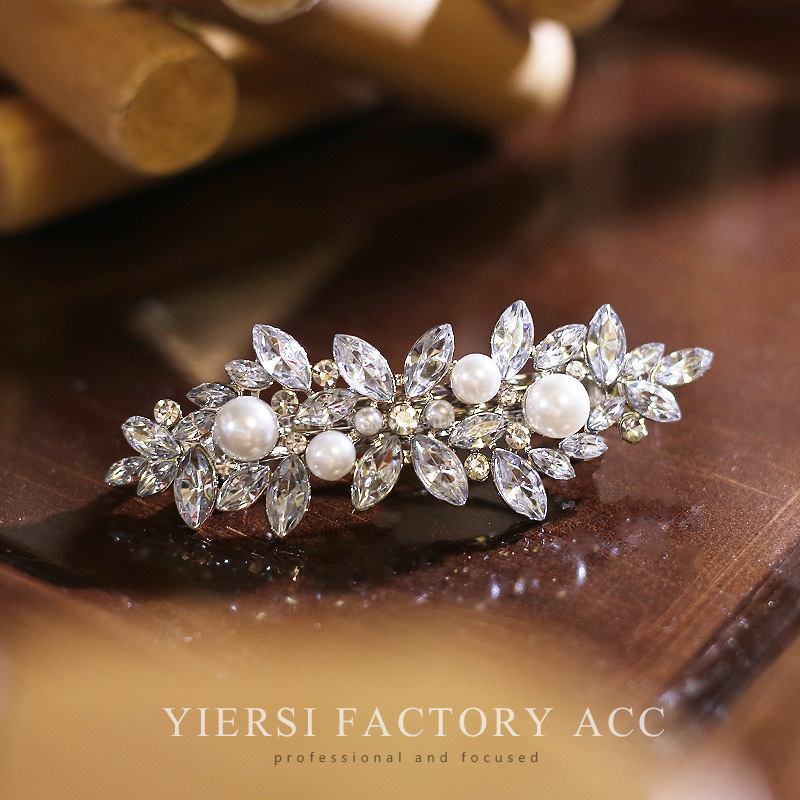 Wholesale of new cross-border elegant and stylish spring clips, alloy hair clips, rhinestone, Korean version of the back of the head ponytail clip headwear pic 16