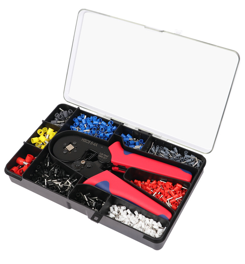 1200pcs cold-pressed terminal set, wire crimping pliers HSC8 6-4 6 set, European tubular terminal set pic 21