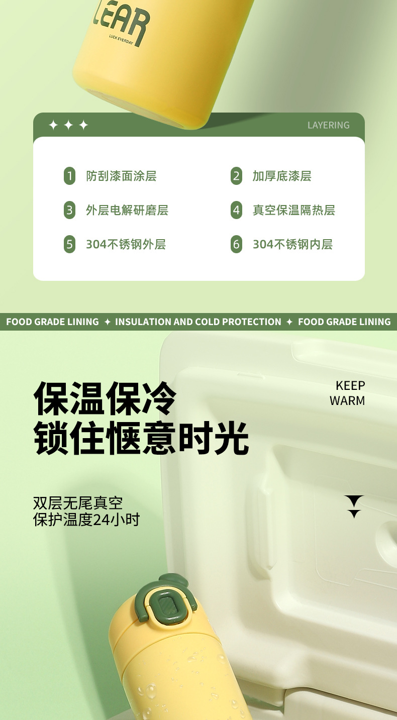 New bouncing direct drinking insulated cup, large capacity, high appearance level, lockable, intelligent temperature display, stainless steel water cup for women pic 20