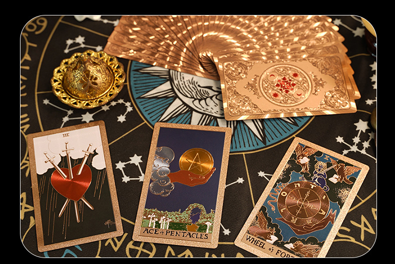 金箔塔罗 韦特塔罗牌全套正版卡片桌游烫金PVC防水塔罗卡牌游戏现货批发详情9