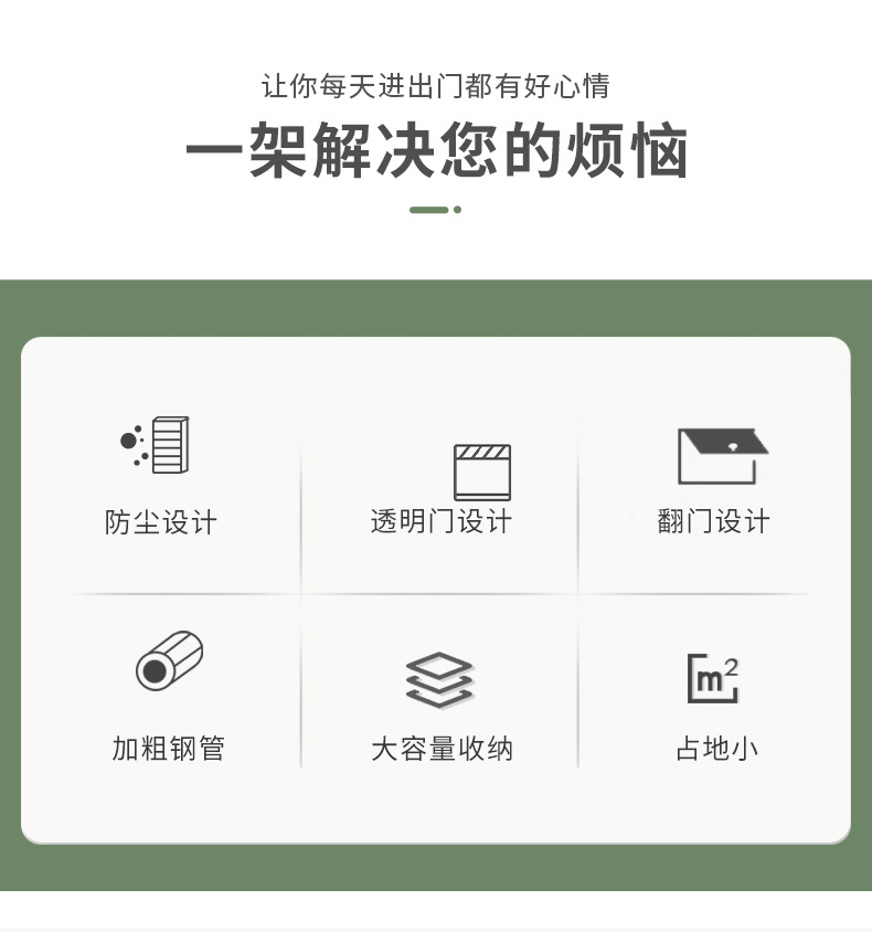 简易鞋架分层入门家用多层带门防尘收纳架省空间走廊过道门口鞋柜详情3