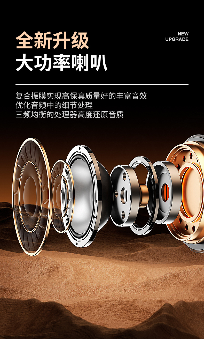 The new cross-border private mold TWS semi-in-ear wireless sports Bluetooth headphones YYK750 feature an ultra-long battery life and digital display pic 7