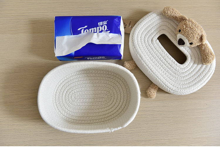 创意北欧风纸巾盒抽纸盒简约卡通棉绳长方形家用客厅餐桌餐巾盒详情8