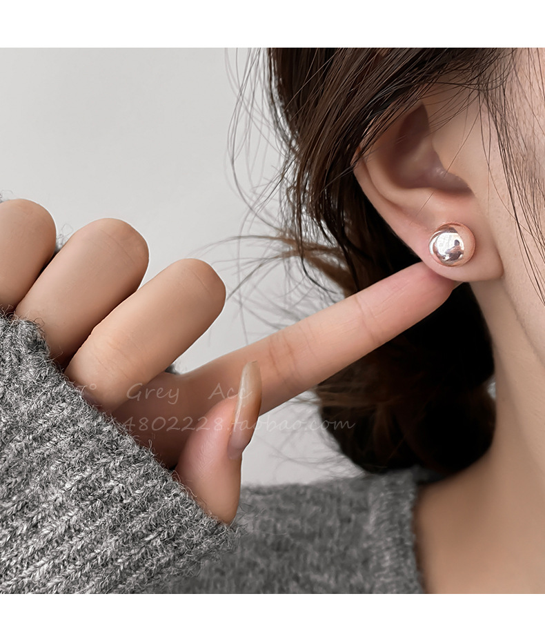 Shi Family Cherry Blossom Pink steamed bun Pearl Earrings for women, pure silver, high-end and simple earrings, mid-to-high-end wholesale accessories in Yiwu pic 10