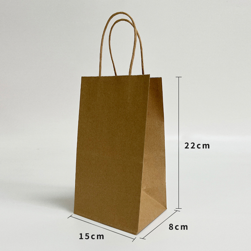 In-stock thickened kraft paper bags, gift handbags, takeout food packaging bags, souvenir paper bags, logo printing pic 6