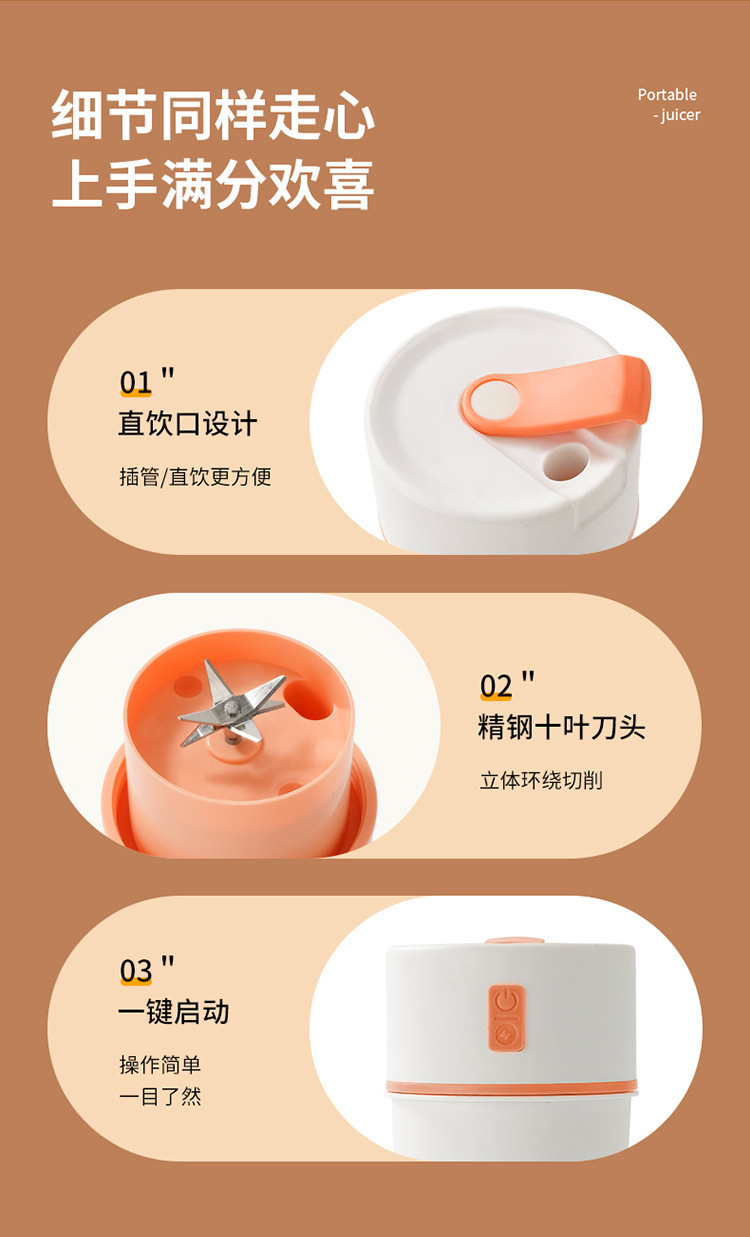 跨境新款榨汁杯便携式小型家用多功能榨水果器果汁机无线榨汁机详情19