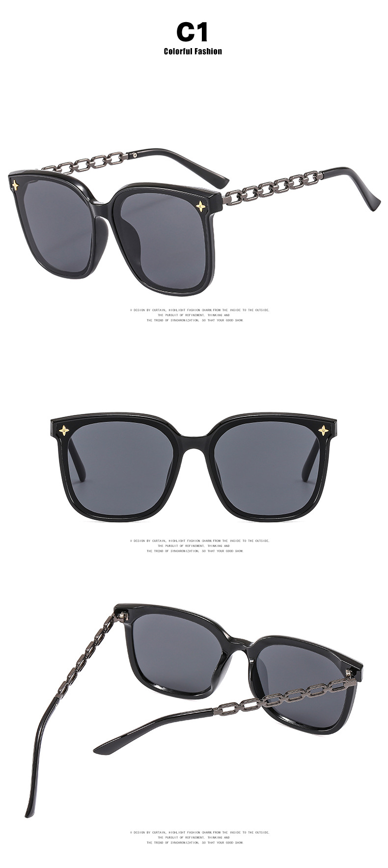 2022 New style sunglasses for women, high-end Instagram-popular sun protection sunglasses, large frame round face slimming glasses for men pic 9