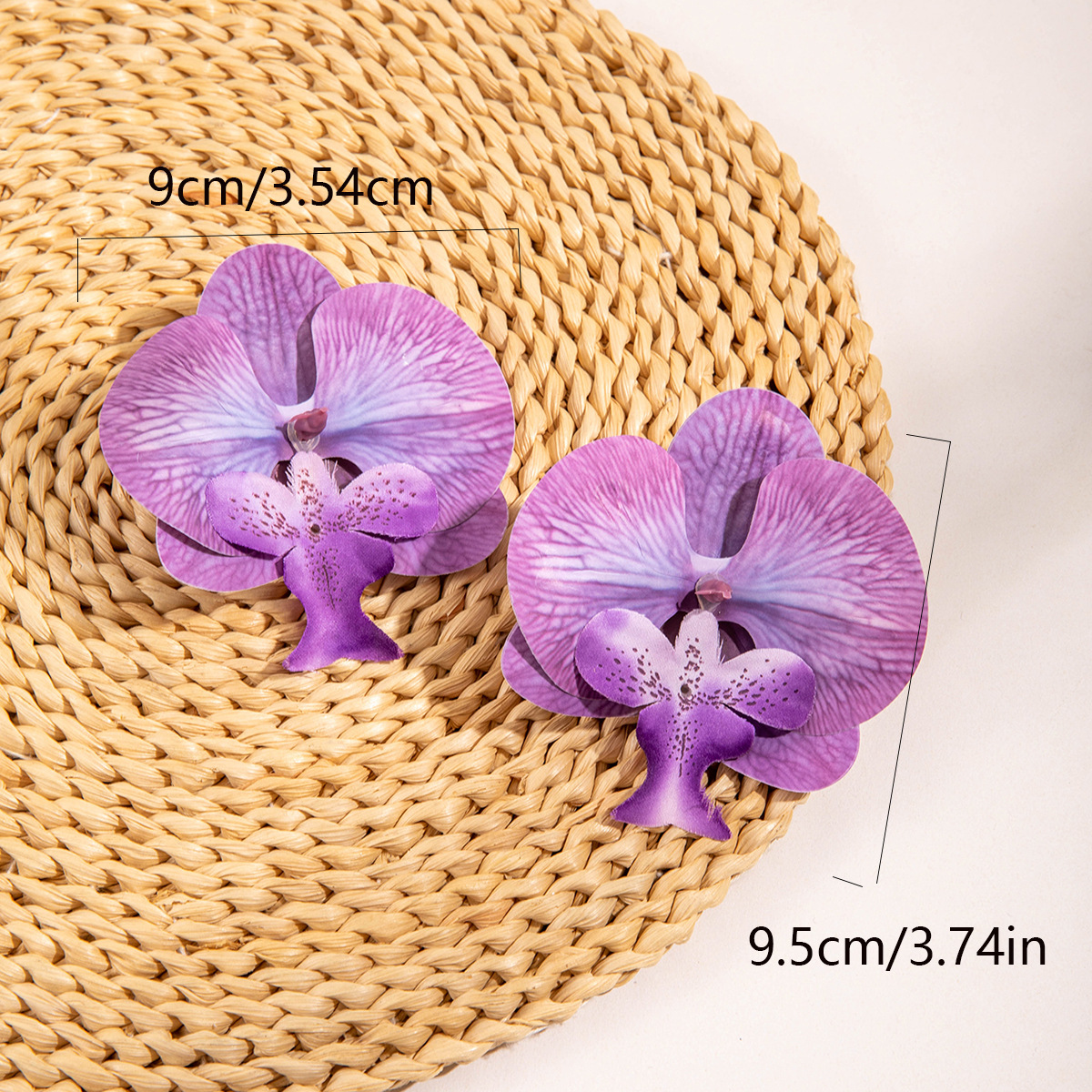 欧美跨境个性饰品紫色椭圆松石耳坠小众设计感玫瑰花朵耳环耳饰女详情13