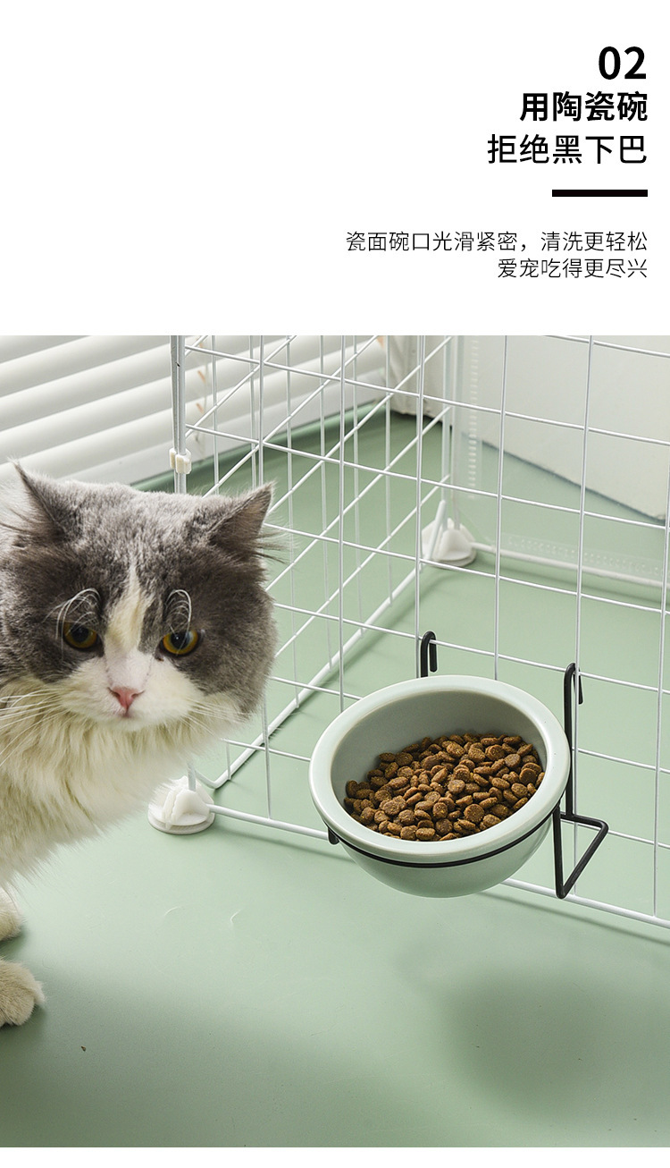 Three-piece pet food bowl set, hanging feeding bowl, pet supplies, automatic water dispenser, dog bowl, pet feeder pic 3