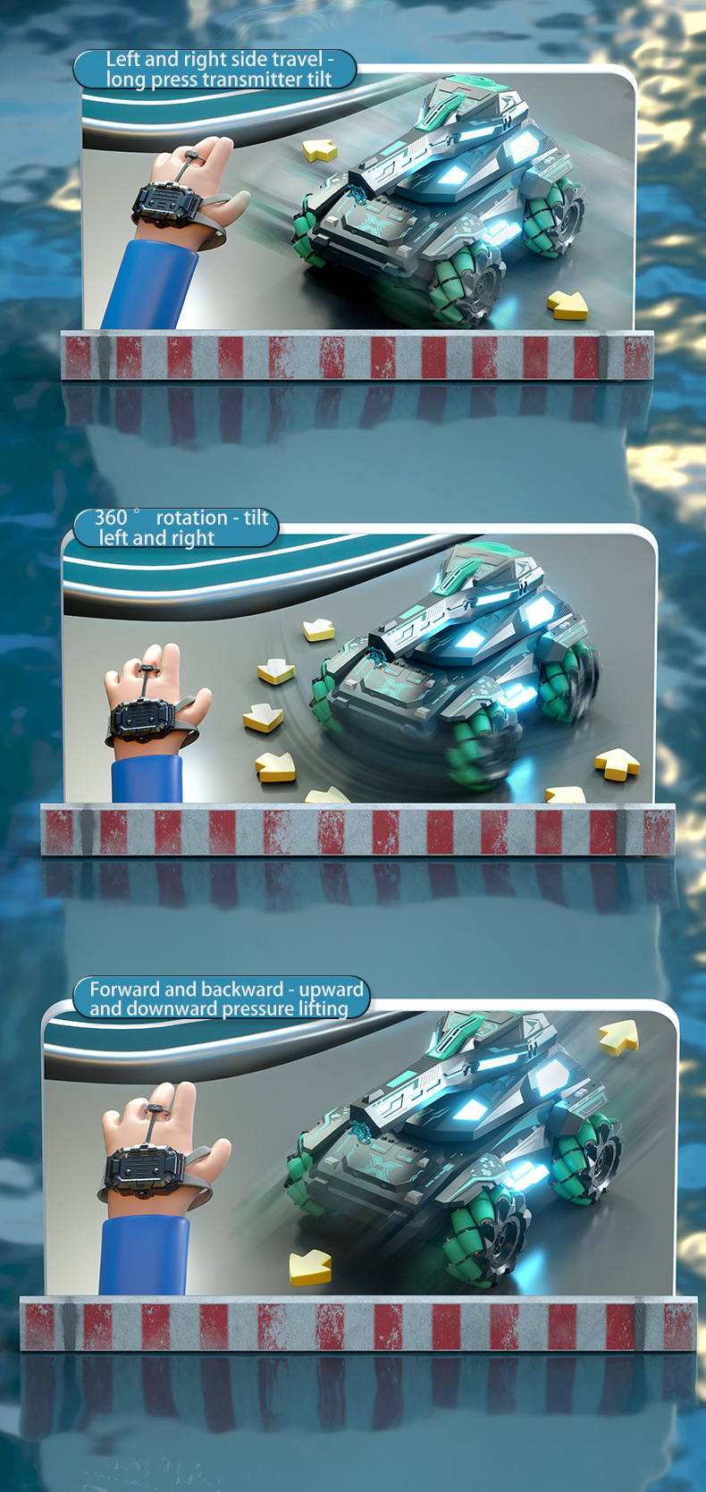 跨境RC遥控装甲特技水弹坦克厂家直供战车模型儿童玩具遥控车批发详情10