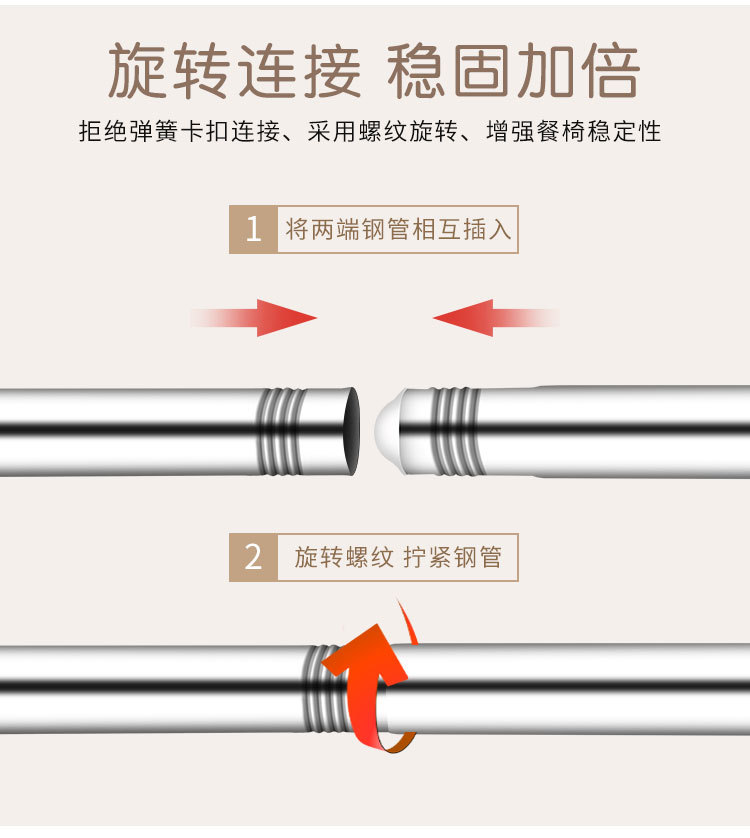 宝宝不锈钢材质儿童调节餐椅 儿童多功能餐椅家具可调档儿童餐椅详情3