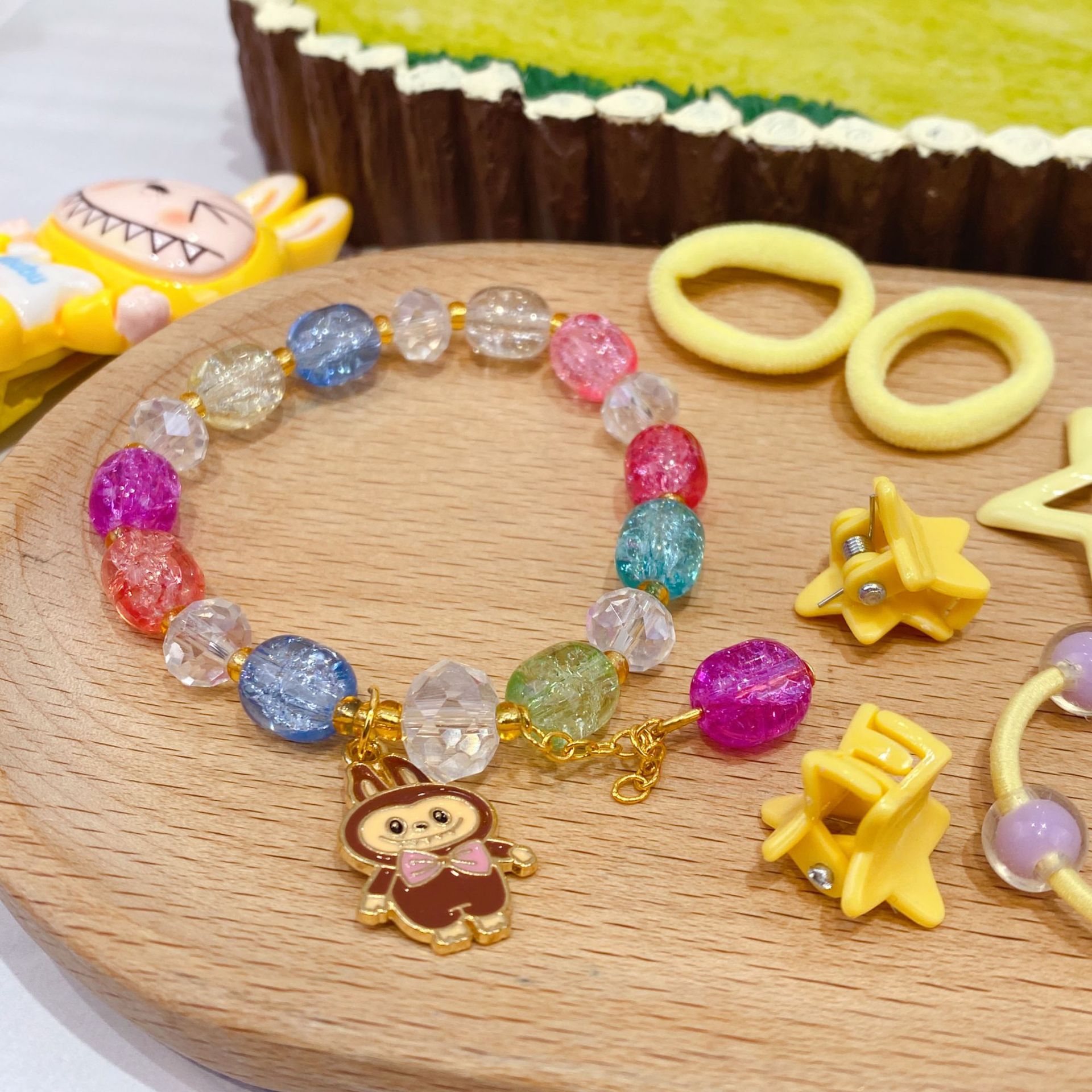 新款哒布布水晶手链卡通皮筋发夹饰品套装可爱少女心装扮时尚精品详情27