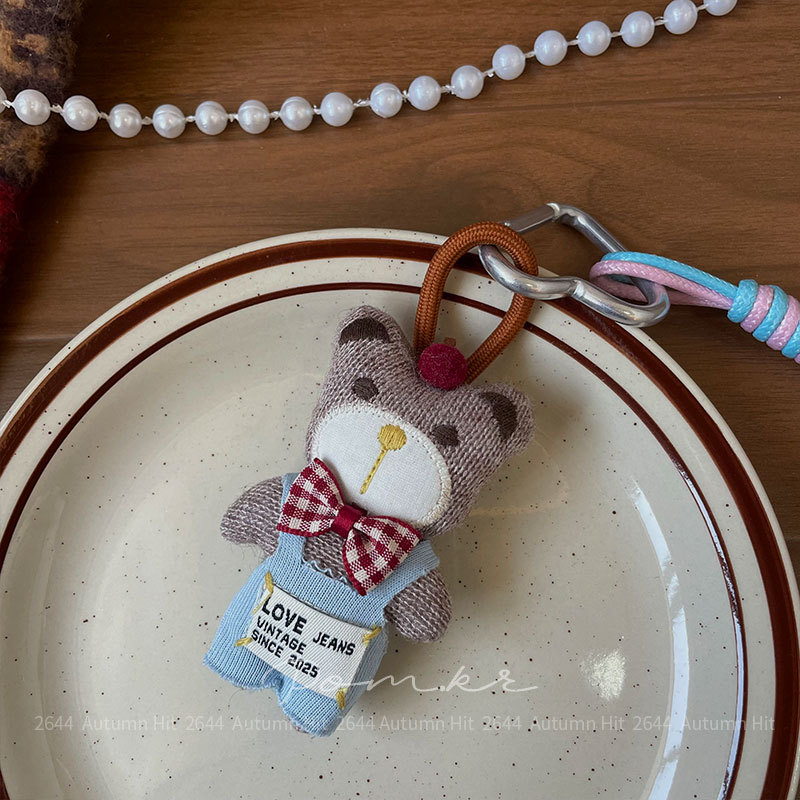 新款韩系复古穿搭小熊挂饰 手工玩偶钥匙扣 包包背包可爱公仔挂件萌系装扮小熊挂件：复古 / 芭蕾多款造型 软萌可爱日常包袋详情7