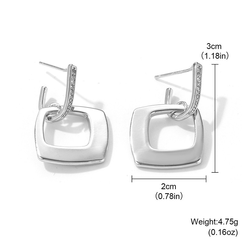 Zircon earrings for women, with a light and luxurious style, are hollowed-out earrings that are fashionable, simple, cold and high-end. They are versatile and feature a niche design of stud earrings pic 14