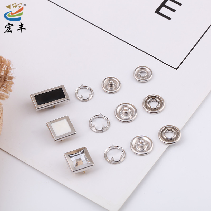 厂家直供不锈钢五爪扣四件套金属空心金色灰色古铜色服装暗扣现货详情3