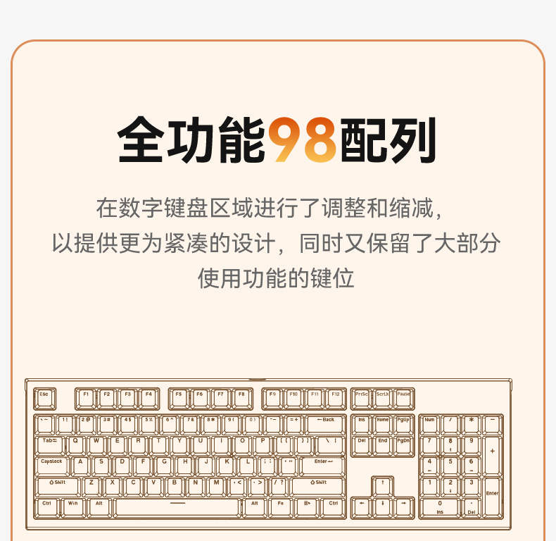 Wolf Path L98 Wired RGB high appearance level three-mode keyboard for competitive gaming, office typing, wireless membrane silent keyboard pic 6