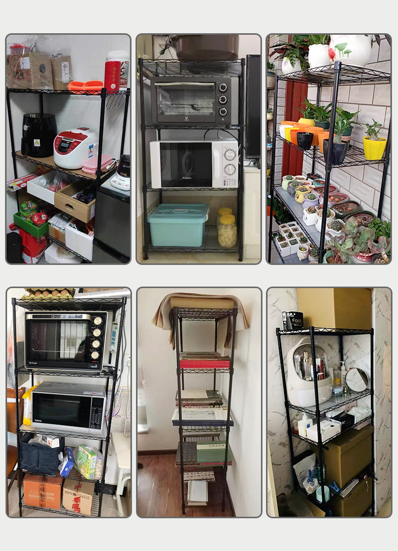 Factory wholesale kitchen shelves, microwave floor-standing metal storage, home bathroom, oven, multi-layer storage shelves pic 4