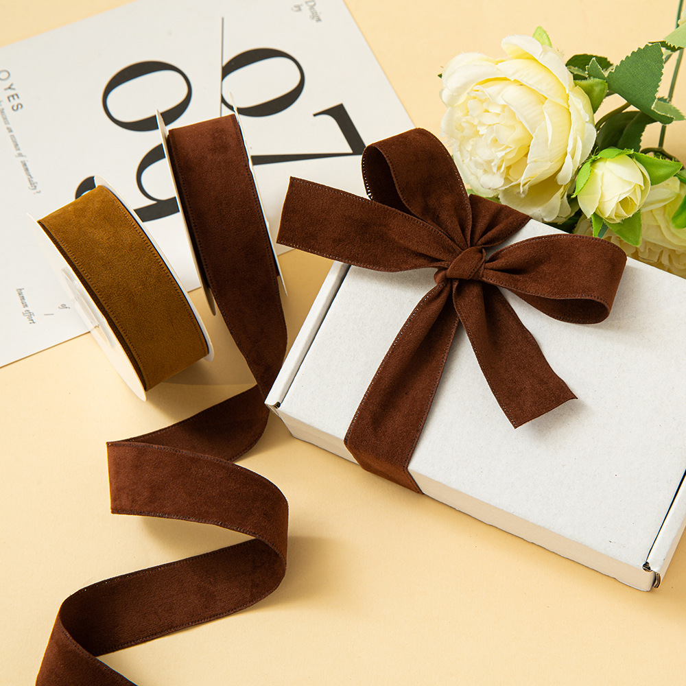 双面压边纯色鹿皮绒织带2.5cm手工diy发饰帽子蝴蝶结鞋帽配件纺织辅料详情4