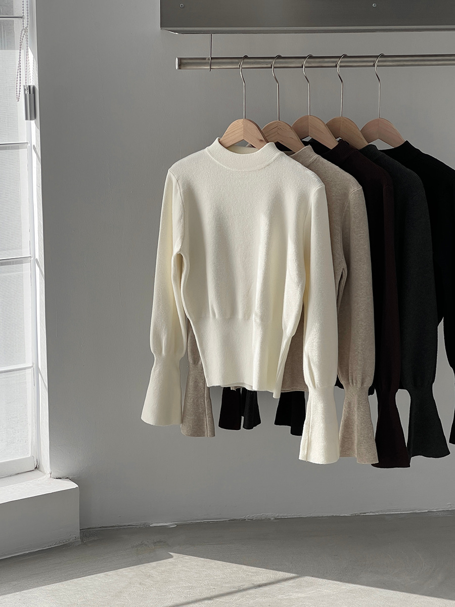Jiangzuo [Winter Daylight] Korean-style semi-high neck flared sleeve knitted sweater for women to slim their waisted waist in winter 3012 pic 40