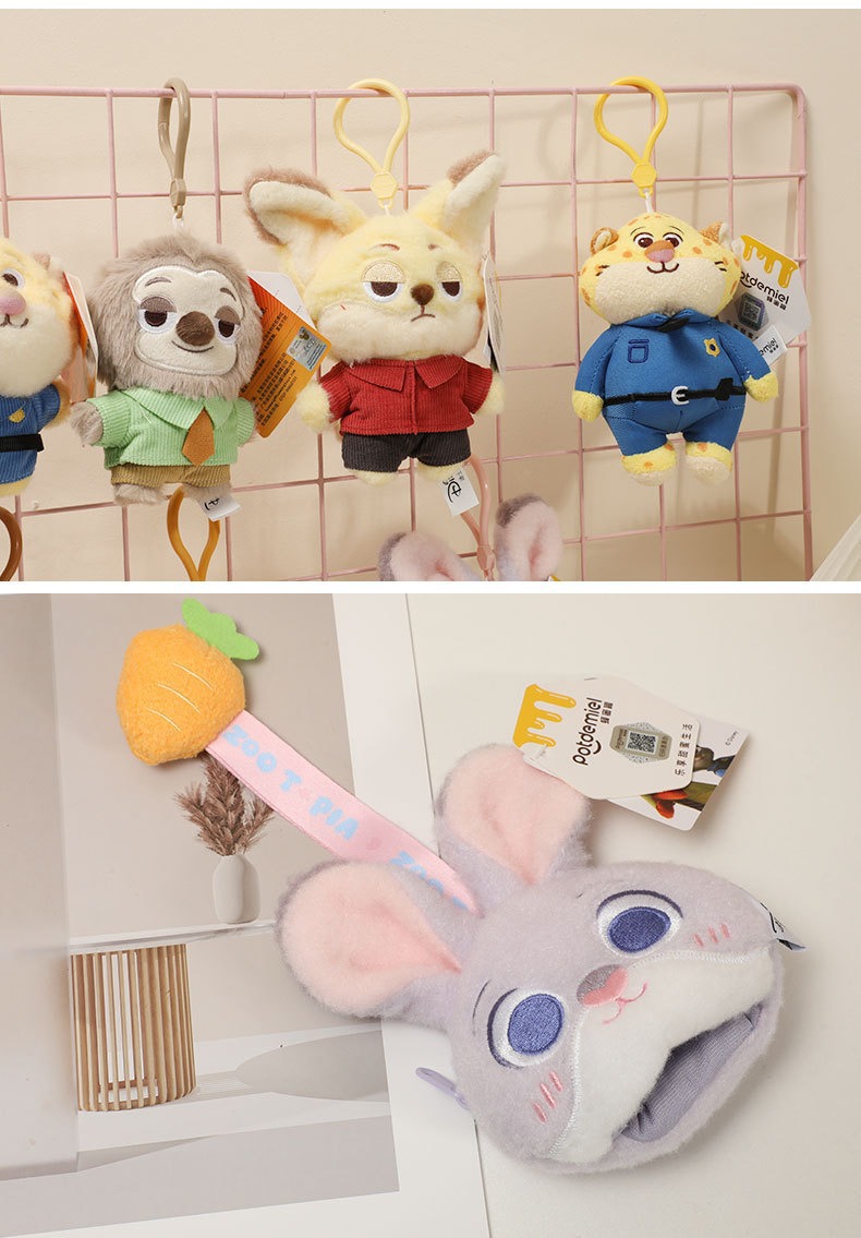 迪士尼正版疯狂动物城尼克狐朱迪豹警官毛绒玩具背包钥匙扣娃挂件详情7