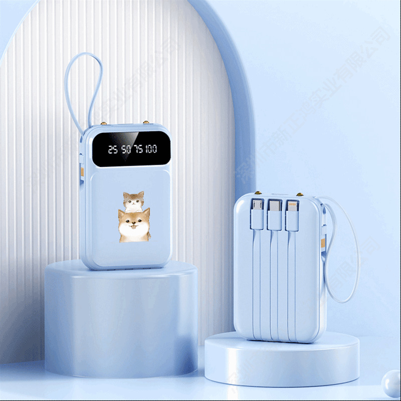 Wholesale fast-charging power banks with 3c certification, 20,000 mah large-capacity mini power banks with cables, custom patterns pic 7