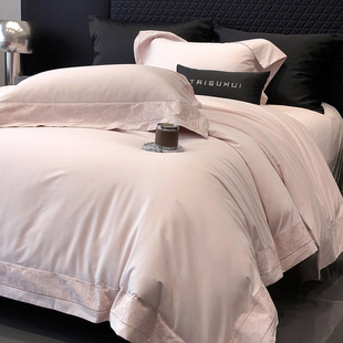 Class A, mother and baby grade, 100 all-cotton three-layer jacquard four-piece set, pure cotton quilt cover, bed sheet, bed cover, washed cotton products for winter pic 23