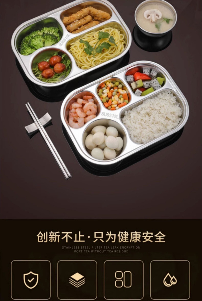 316 stainless steel plates, special compartments for children and babies at home, for boys, girls and kindergarten bowls and tableware pic 3