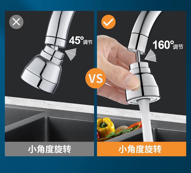 All-copper kitchen faucet universal extender, anti-splash head nozzle, universal cold and hot faucet extension nozzle pic 7