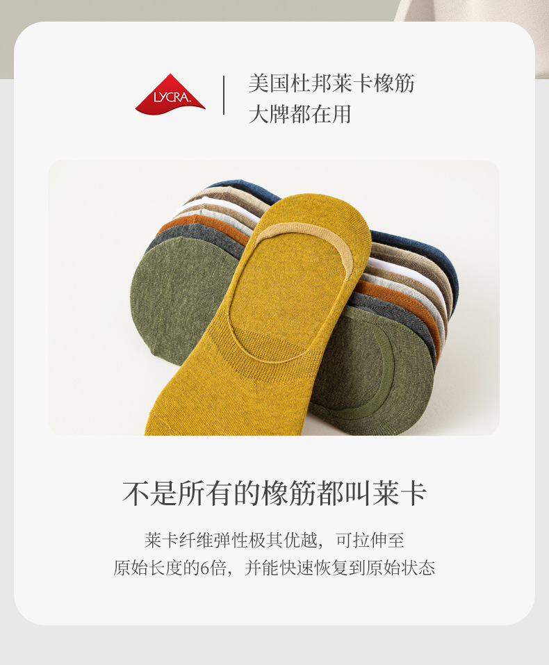 袜子男士船袜夏季薄款浅口隐形袜透气纯色棉袜夏天防滑不掉运动袜详情11