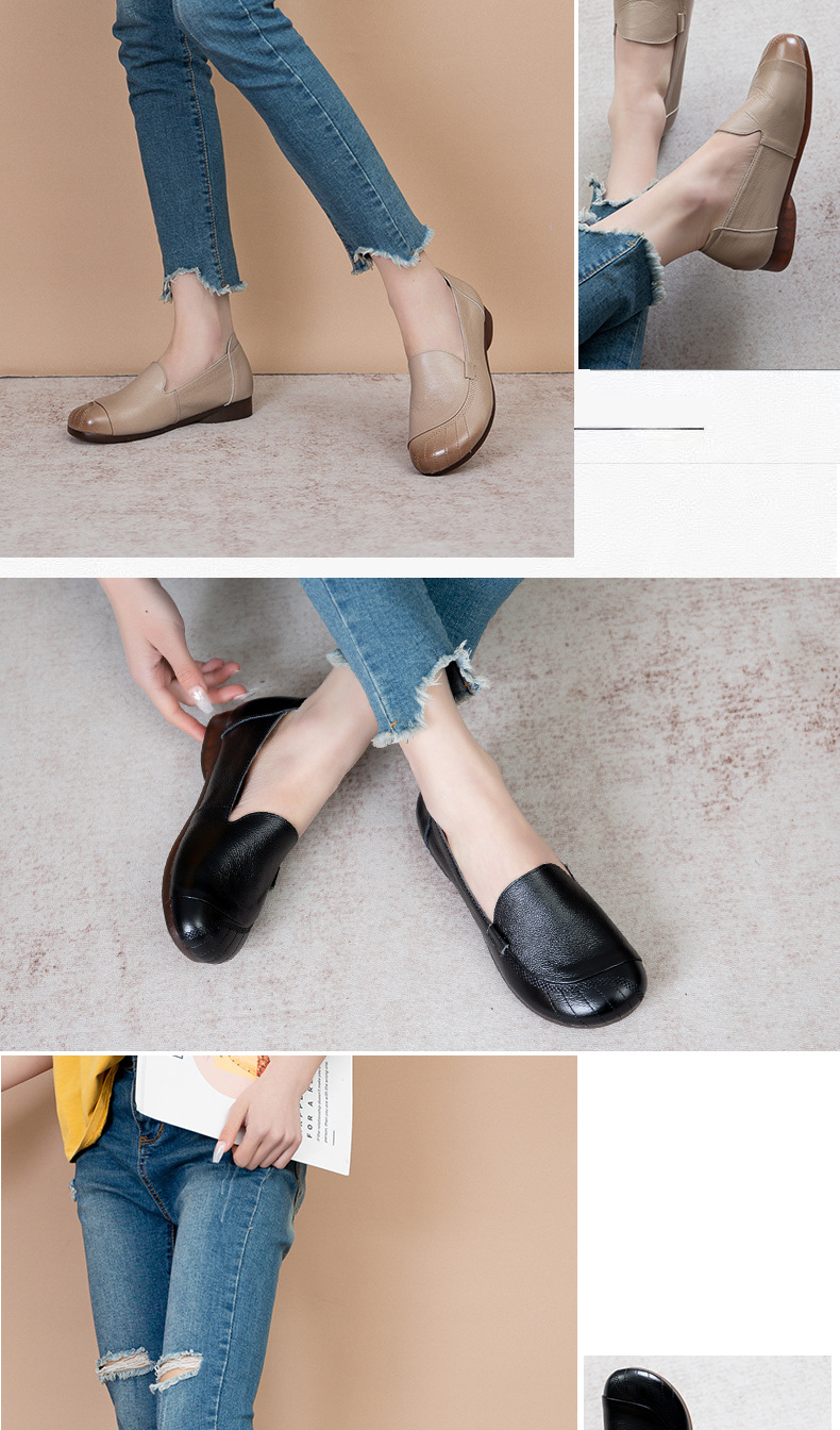 真皮软底防滑妈妈鞋单鞋女鞋子闰月鞋平底舒适中老年人皮鞋春秋款详情8
