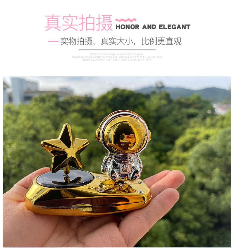 Solar-powered car perfume, scented stars, car ornaments, creative astronauts, high-end interior center console pic 2