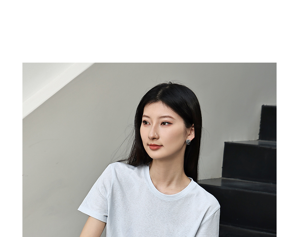 纯色棉亚麻圆领T恤女式春夏季薄款宽松上衣正肩显瘦套头休闲短袖详情37