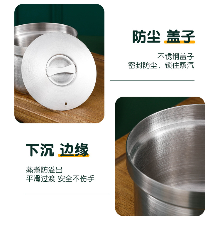 304 stainless steel steamed egg bowl, water steamer cup, thickened stainless steel single-layer bowl, steamed egg custard steamer cup, baby complementary food bowl pic 12