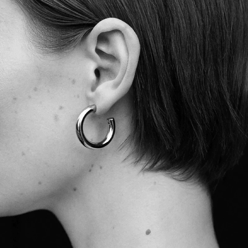 SophieBu*ai经典圆圈独特感耳圈高级感气质个性简约hoops耳环饰品详情4