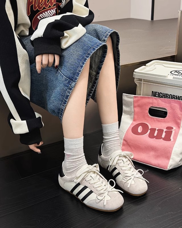 真皮德训鞋子女鞋百搭软底单鞋2025夏季新款透气休闲运动鞋阿甘鞋详情12