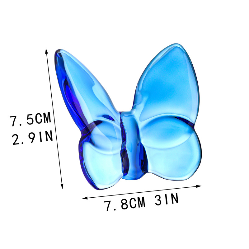 批发零售水晶炫彩琉璃彩色蝴蝶摆件装饰品小礼物居家工艺品外贸公 水晶工艺品精致美观适合送礼详情8
