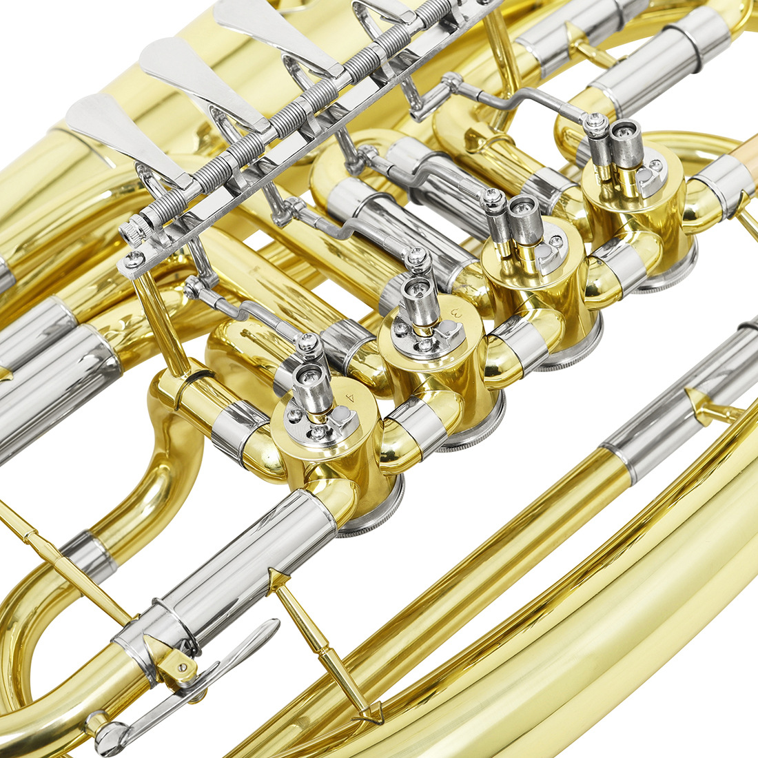 Wholesale of SLADE phosphor bronze four-key flat keyboard bass horn, school band horn, brass instruments, 4-key flat keyboard horn, large holding horn pic 16