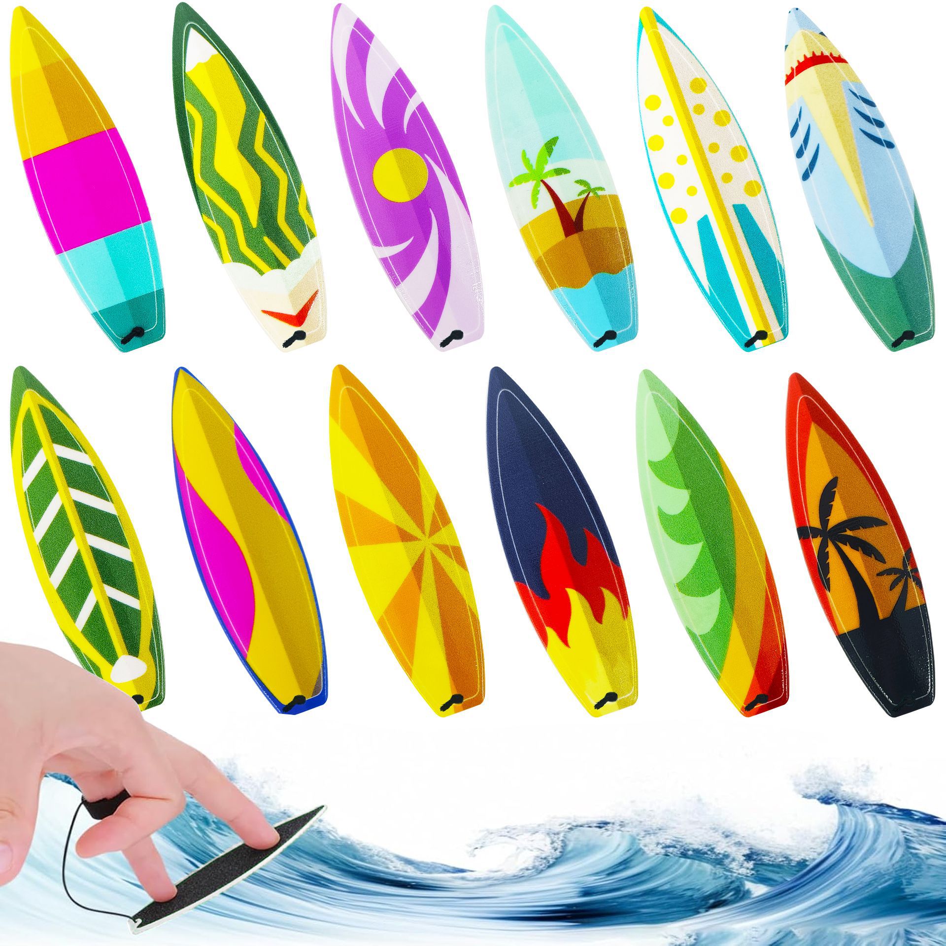 Finger surfboard Creative printed finger surfboard, thumb tip air surfing stress-relieving toy pic 9