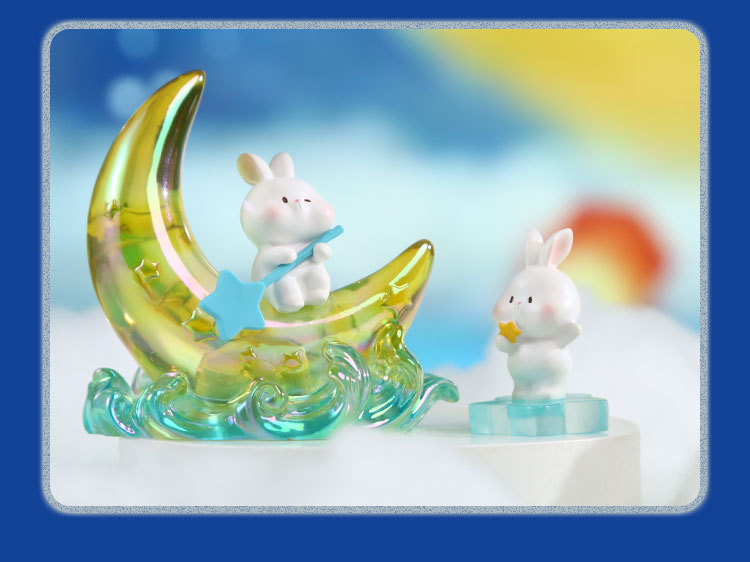 Moon Rabbit Dream Small Lamp Ornament, creative design for home living room desktop, resin handicraft gift, gift ornament pic 9